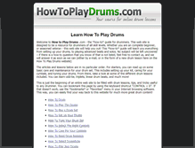 Tablet Screenshot of howtoplaydrums.com